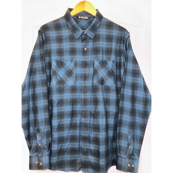 Other - Travis Mathew Men's‎ Cloud blue Flannel Plaid Button-Up shirt size large